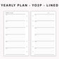 Personal Inserts - Yearly Plan - YO2P - Lined