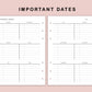 B6 Inserts - Importanat Dates