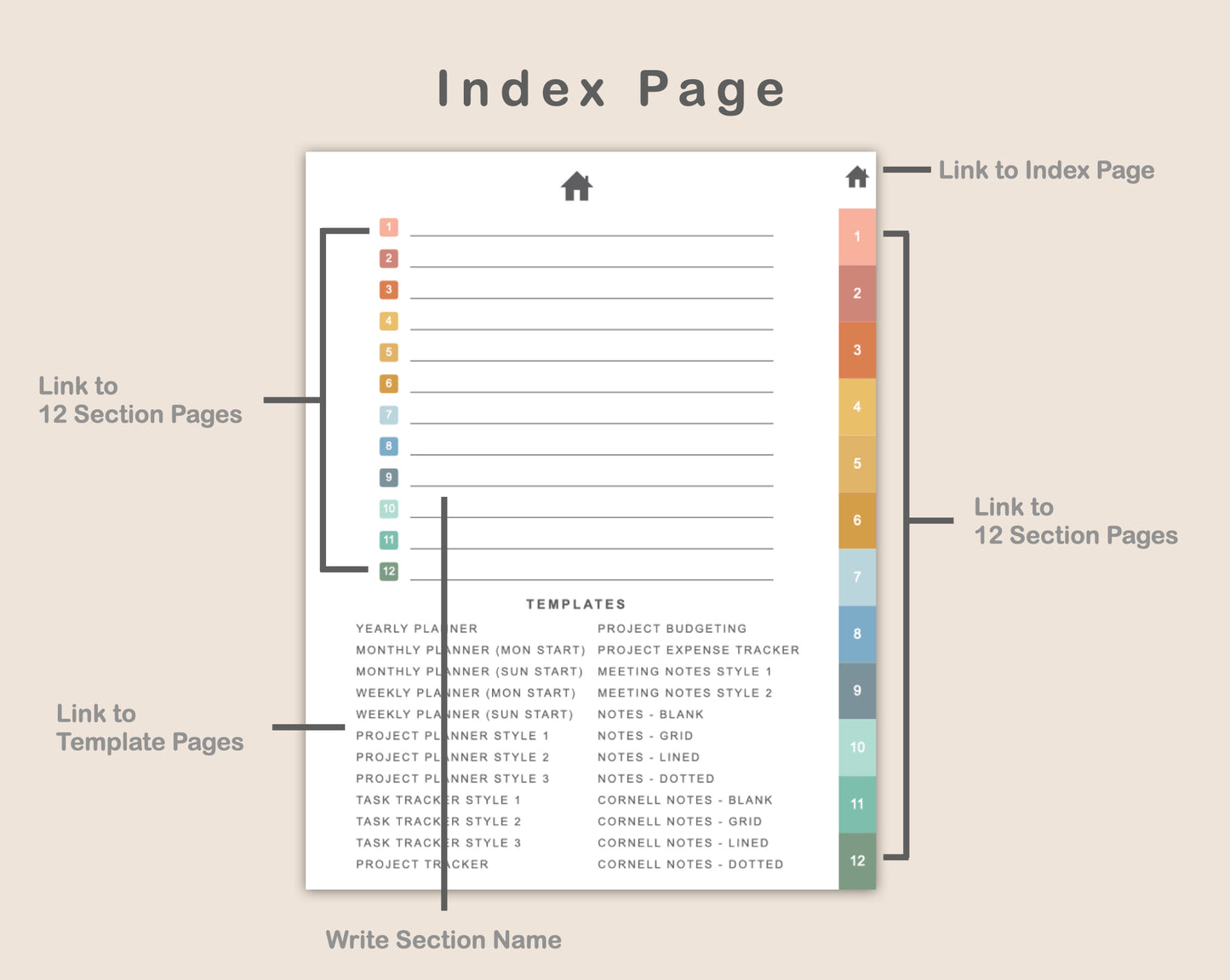 Digital Project Planner - Portrait - Boho