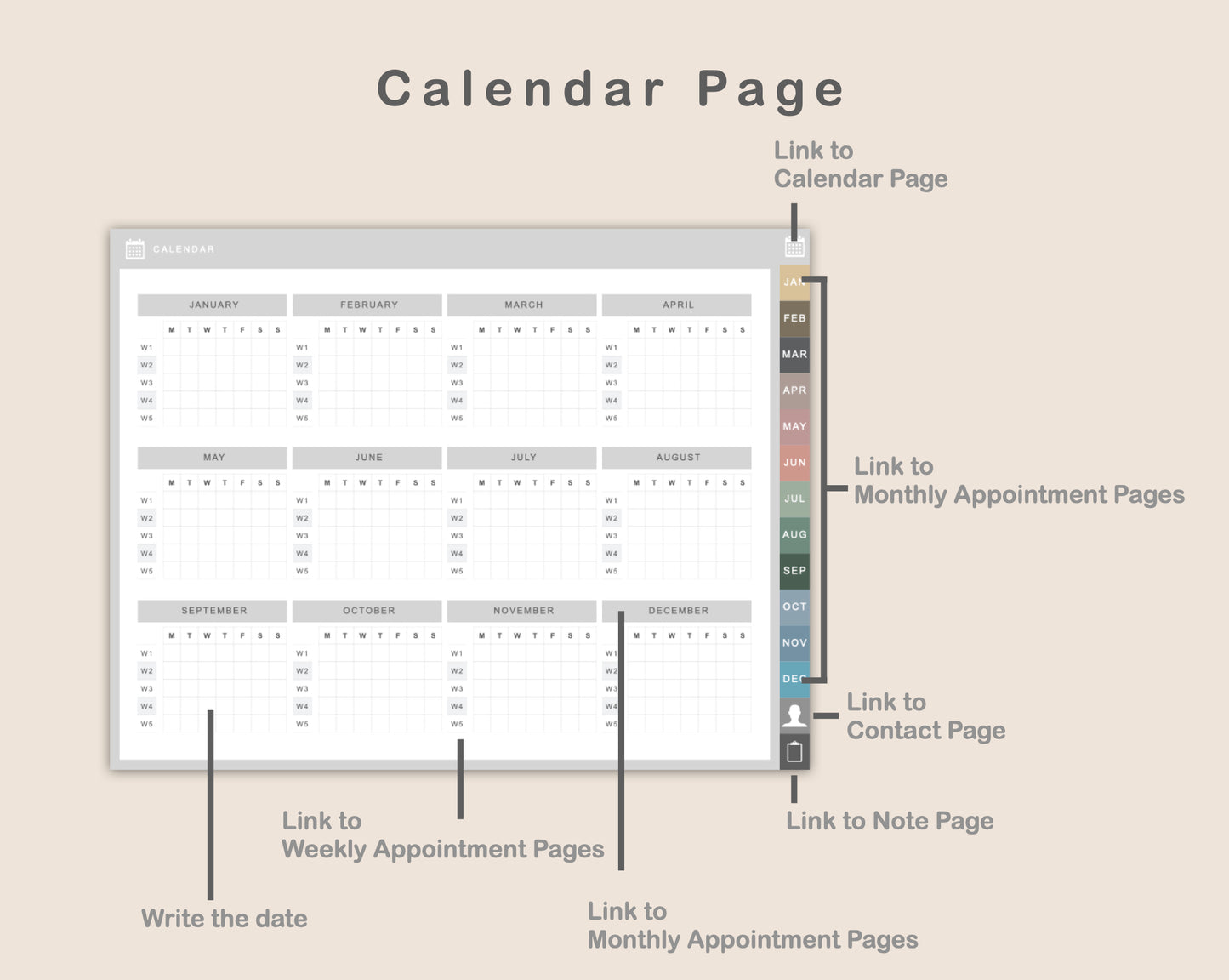 Digital Appointment Planner - Muted