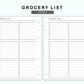 Personal Wide Inserts - Grocery List
