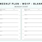 Personal Wide Inserts - Weekly Plan - WO1P - Blank