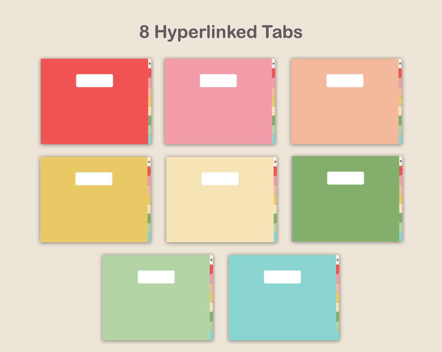 Digital Notebook 8 Tab - Landscape - Macaron