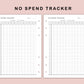 B6 Inserts - No Spend Tracker