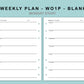 B6 Wide Inserts - Weekly Plan - WO1P - Blank