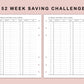 B6 Inserts - 52 Week Saving Challenge