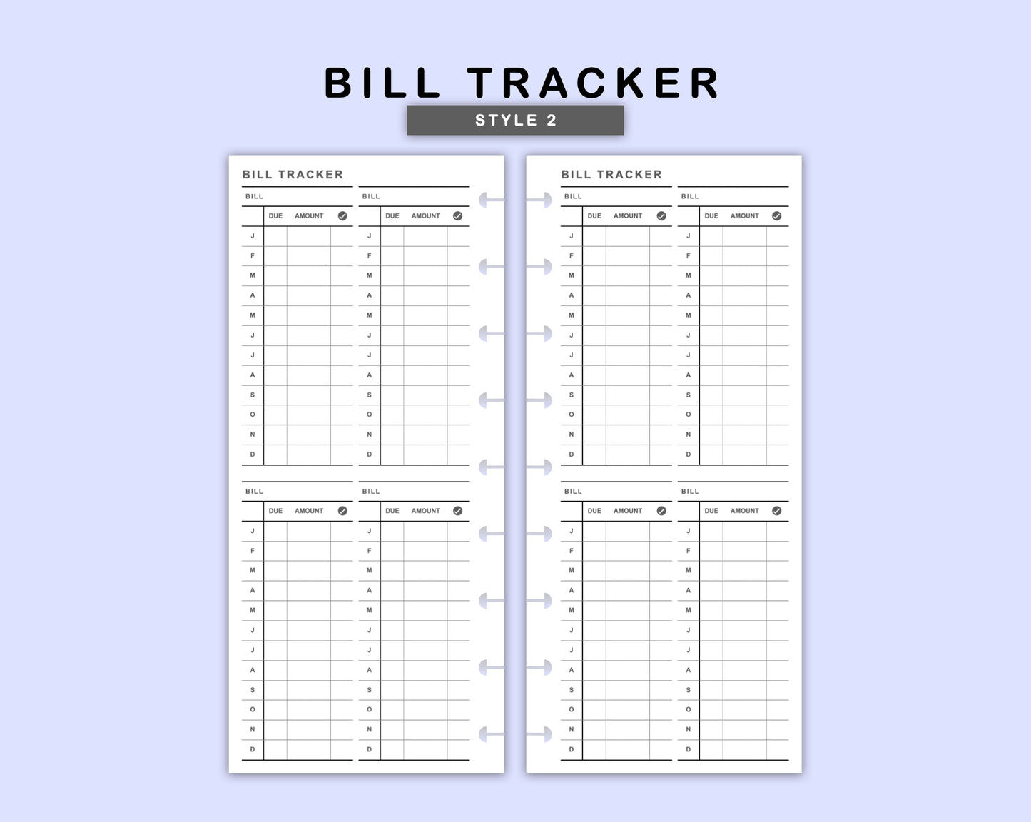 Skinny Classic HP Inserts - Bill Tracker