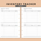 Mini Happy Planner Inserts - Inventory Tracker