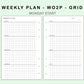 FC Compact Inserts - Weekly Plan - WO2P - Grid