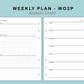 B6 Wide Inserts - Weekly Plan - WO2P - with Habit Tracker