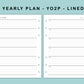 B6 Wide Inserts - Yearly Plan - YO2P - Lined