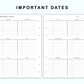 Personal Wide Inserts - Important Dates