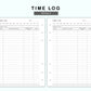 Personal Wide Inserts - Time Log