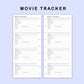 Skinny Classic HP Inserts - Movie Tracker