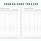 Personal Wide Inserts - Coupon Code Tracker