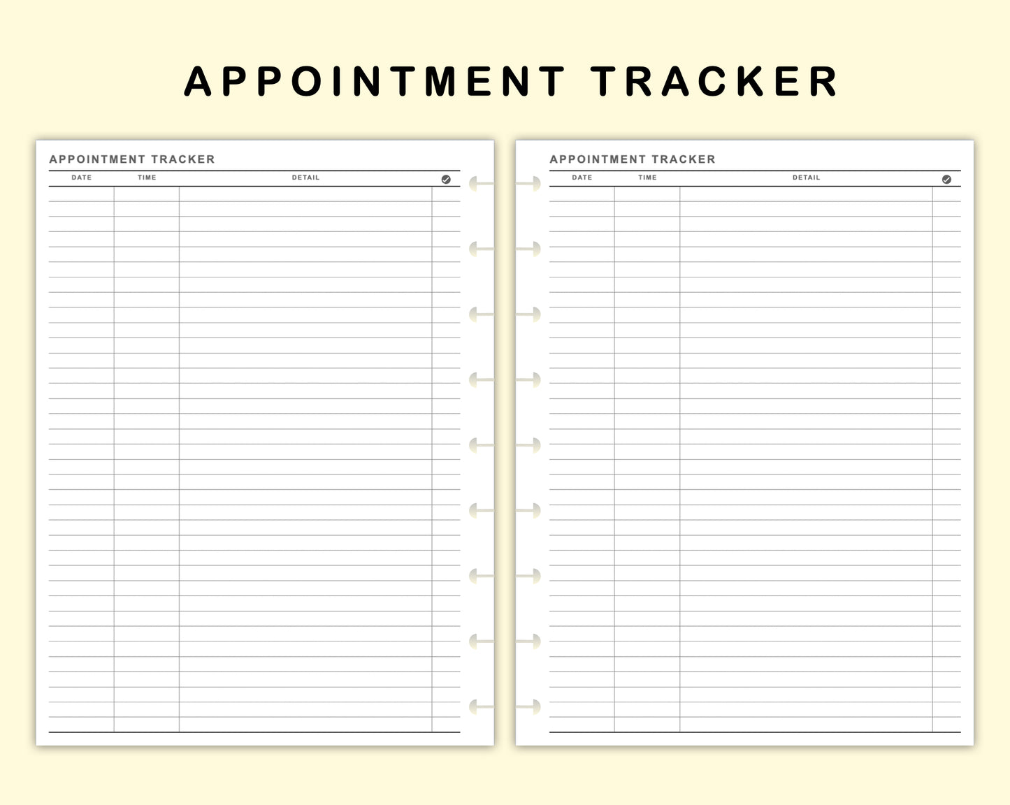 Classic HP Inserts - Appointment Tracker