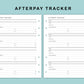 B6 Wide Inserts - Afterpay Tracker
