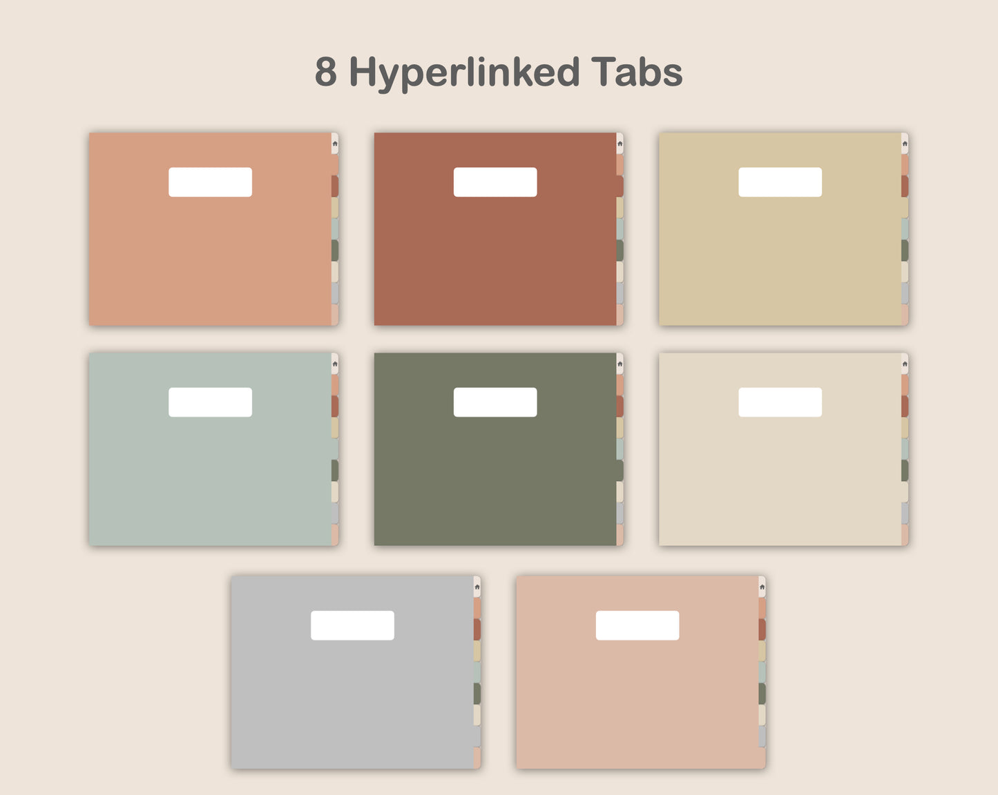 Digital Notebook 8 Tab - Landscape - Earthy
