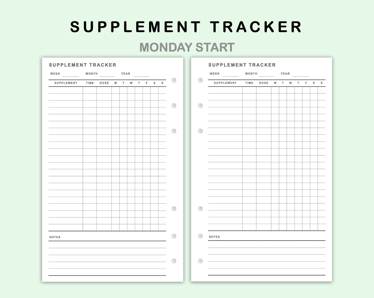 FC Compact Inserts - Supplement Tracker