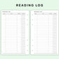 FC Compact Inserts - Reading Log