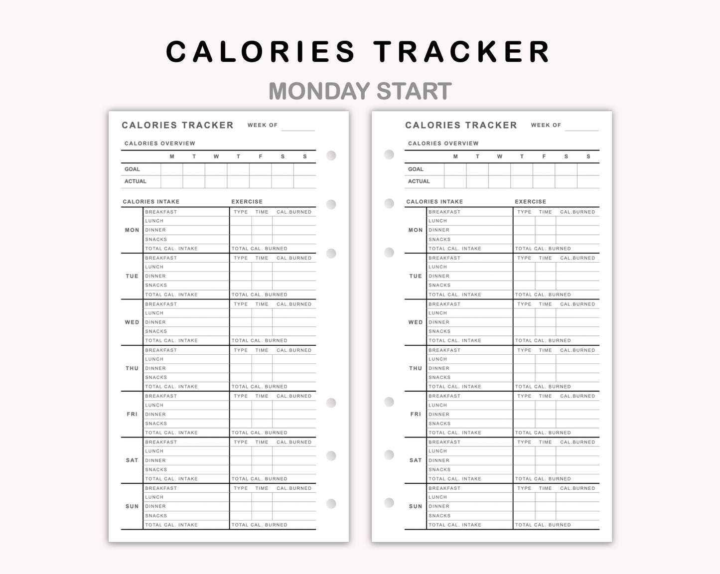 Personal Inserts - Calories Tracker
