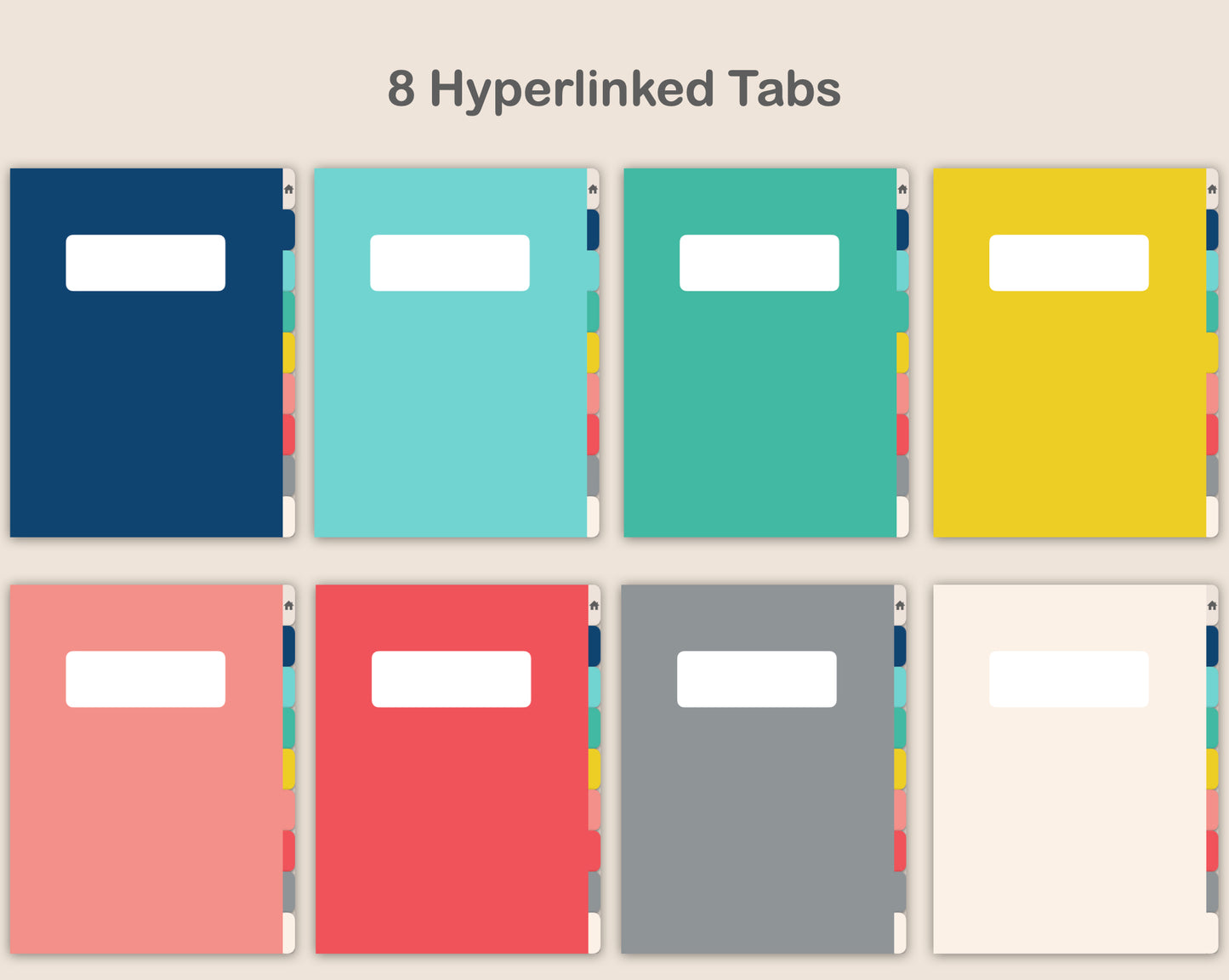 Digital Notebook 8 Tab - Portrait - Colorful