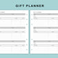 B6 Wide Inserts - Gift Planner