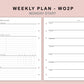 B6 Inserts - Weekly Plan - WO2P - with Habit Tracker