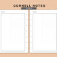 Mini Happy Planner Inserts - Cornell Notes