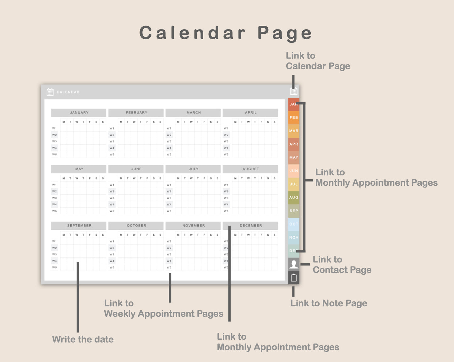 Digital Appointment Planner - Autumn