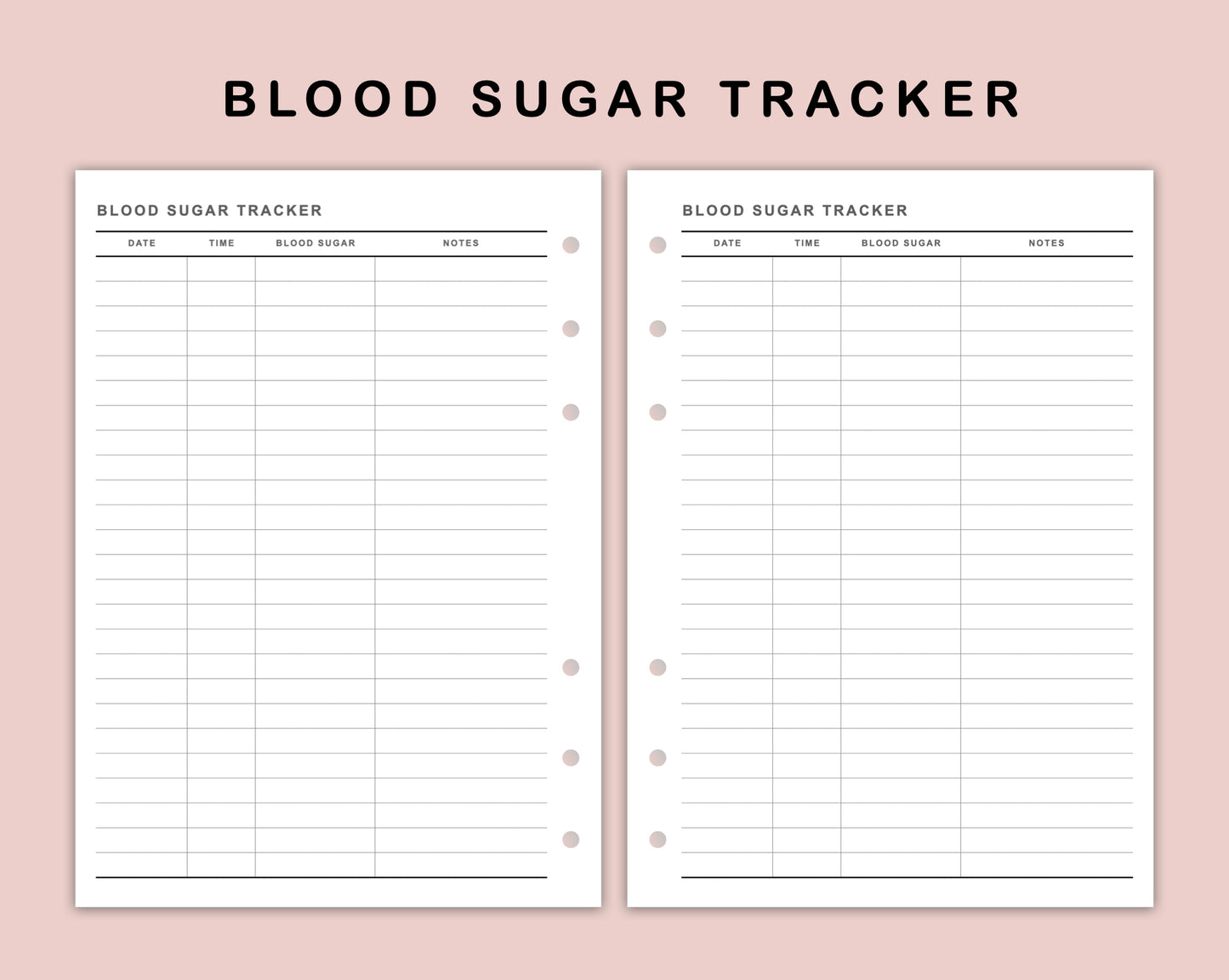 B6 Inserts - Blood Sugar Tracker