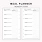 Personal Inserts - Meal Planner with Grocery List