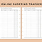 Mini Happy Planner Inserts - Online Shopping Tracker