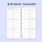 Skinny Classic HP Inserts - Birthday Tracker