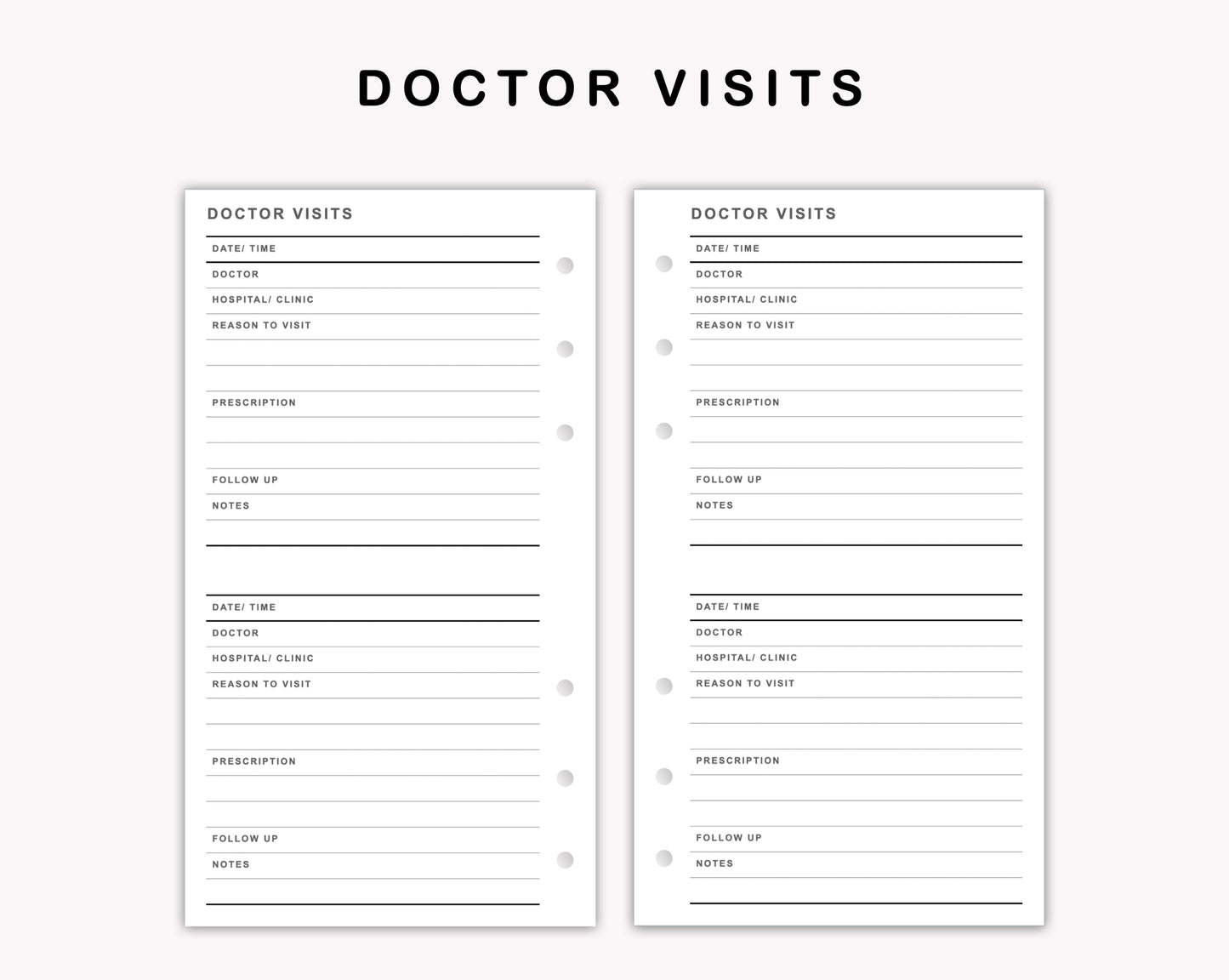 Personal Inserts - Doctor Visit