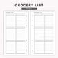 Personal Inserts - Grocery List