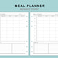 B6 Wide Inserts - Meal Planner with Grocery List