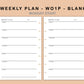 Mini Happy Planner Inserts - Weekly Plan - WO1P - Blank