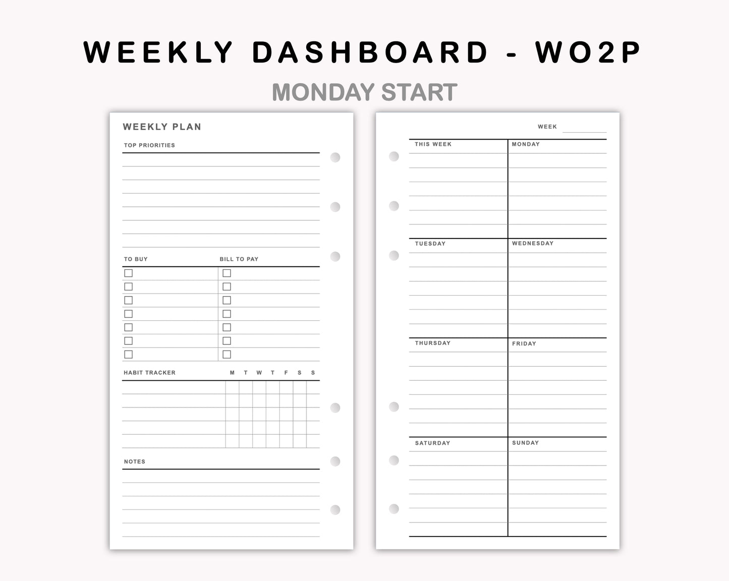 Personal Inserts - Weekly Dashboard
