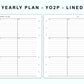Personal Wide Inserts - Yearly Plan - YO2P - Lined