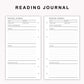 Personal Inserts - Reading Journal