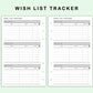FC Compact Inserts - Wish List Tracker by Wish List For
