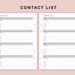 B6 Inserts - Contact List