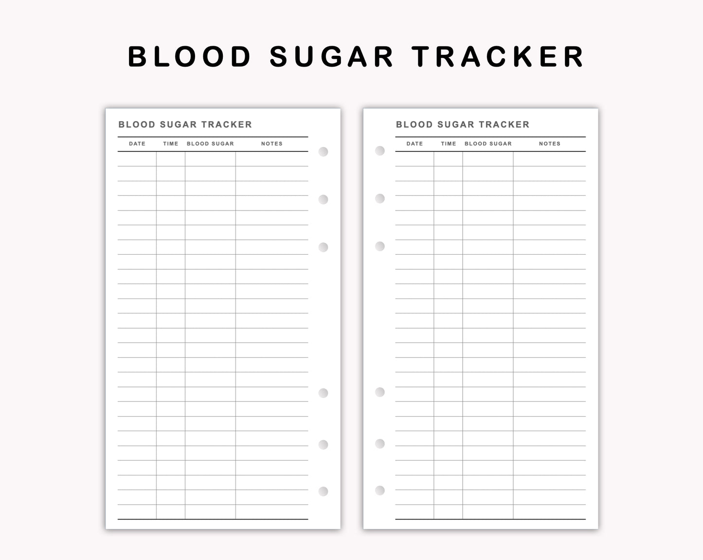 Personal Inserts - Blood Sugar Tracker