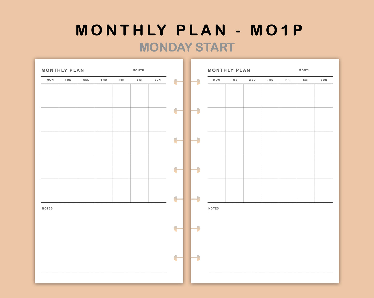 Mini Happy Planner Inserts - Monthly Plan - MO1P