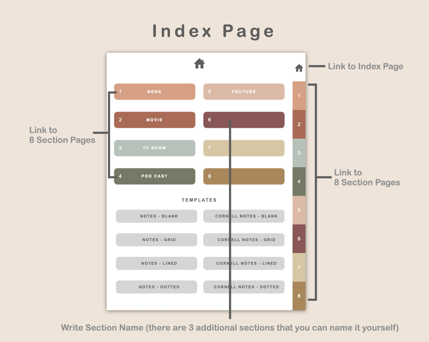 Digital Entertainment Planner - Earthy
