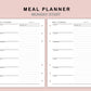 B6 Inserts - Meal Planner with Grocery List
