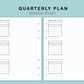 B6 Wide Inserts - Quarterly Plan with Calendar