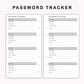 Personal Inserts - Password Tracker