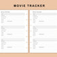 Mini Happy Planner Inserts - Movie Tracker